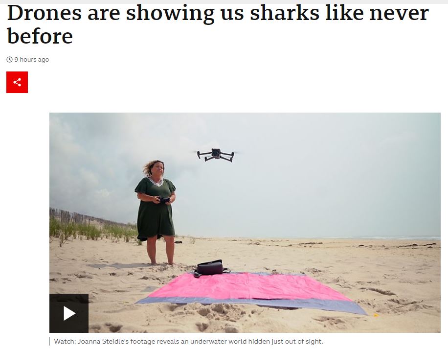 A woman on a beach with a drone